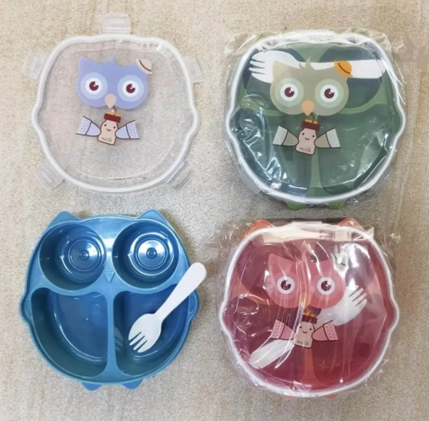 OWL Lunch Box with Cutlery Set