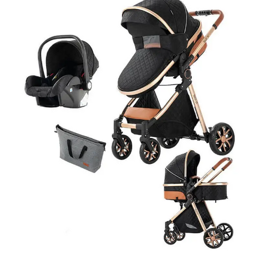 Baby Stroller with Car Seat and Mommy Bag